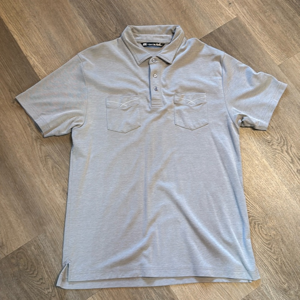 Travis Mathew men’s golf polo, gray, size XL